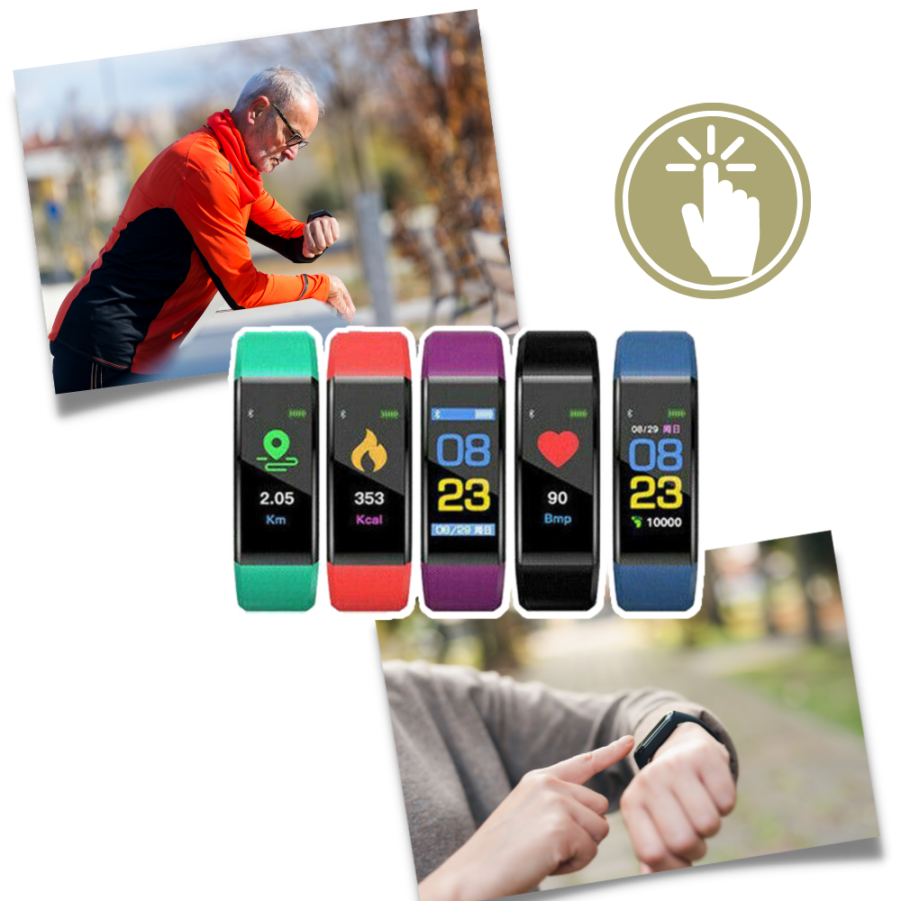 SeniorPulse Watch – Senioren Smartwatch met Hartslag-, Bloeddruk- & Slaapmonitor en Groot Helder LED-Scherm Voor Ouderen