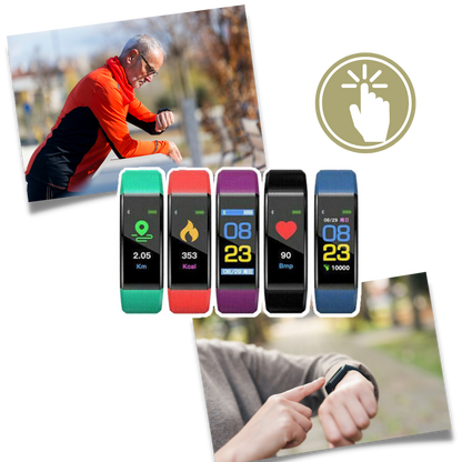 SeniorPulse Watch – Senioren Smartwatch met Hartslag-, Bloeddruk- & Slaapmonitor en Groot Helder LED-Scherm Voor Ouderen