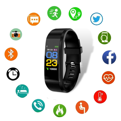 VitalBand | Senioren Smartwatch met Gezondheidsmonitor en Groot LED-Scherm voor Ouderen