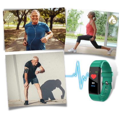 SeniorPulse Watch – Senioren Smartwatch met Hartslag-, Bloeddruk- & Slaapmonitor en Groot Helder LED-Scherm Voor Ouderen