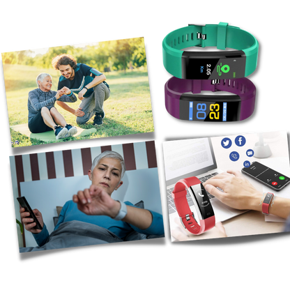 VitalBand | Senioren Smartwatch met Gezondheidsmonitor en Groot LED-Scherm voor Ouderen
