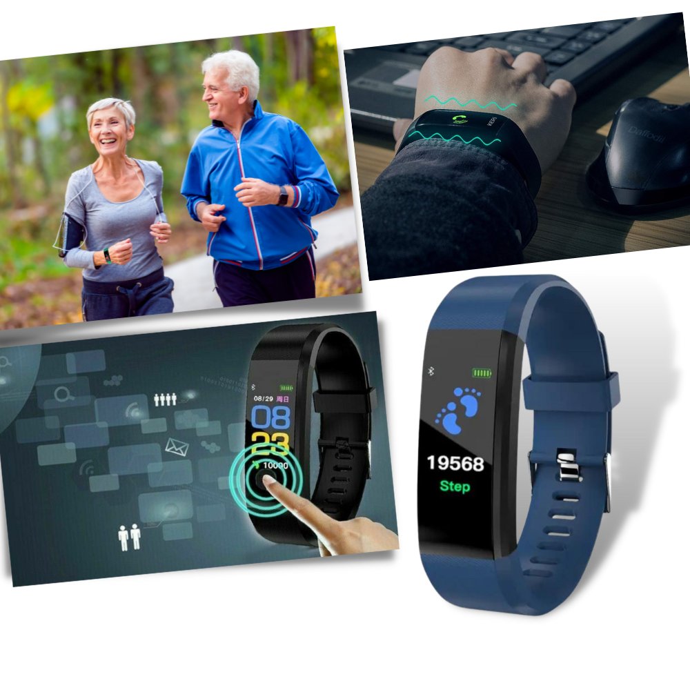SeniorPulse Watch – Senioren Smartwatch met Hartslag-, Bloeddruk- & Slaapmonitor en Groot Helder LED-Scherm Voor Ouderen