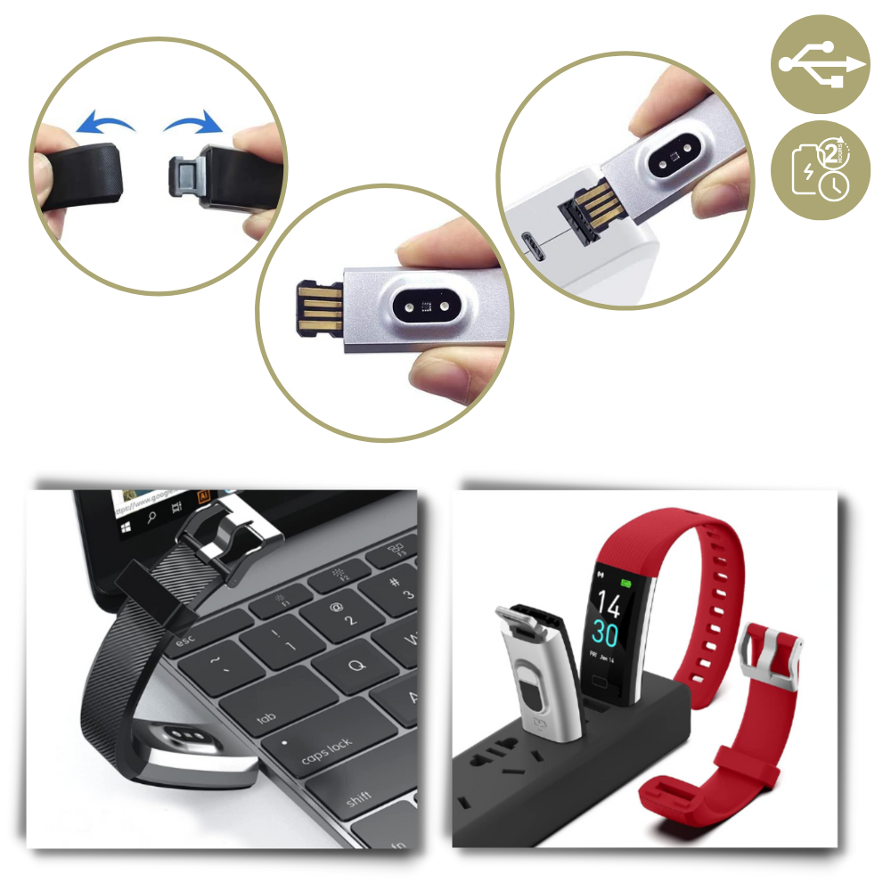 VitalBand | Senioren Smartwatch met Gezondheidsmonitor en Groot LED-Scherm voor Ouderen