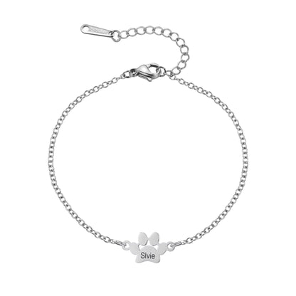 PawLove Armband | Persoonlijke Pootafdruk Armband voor Dierenliefhebbers | Gepersonaliseerd Sieraad in Goud, Zilver & Rosé Goud