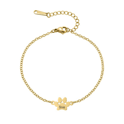 PawLove Armband | Persoonlijke Pootafdruk Armband voor Dierenliefhebbers | Gepersonaliseerd Sieraad in Goud, Zilver & Rosé Goud